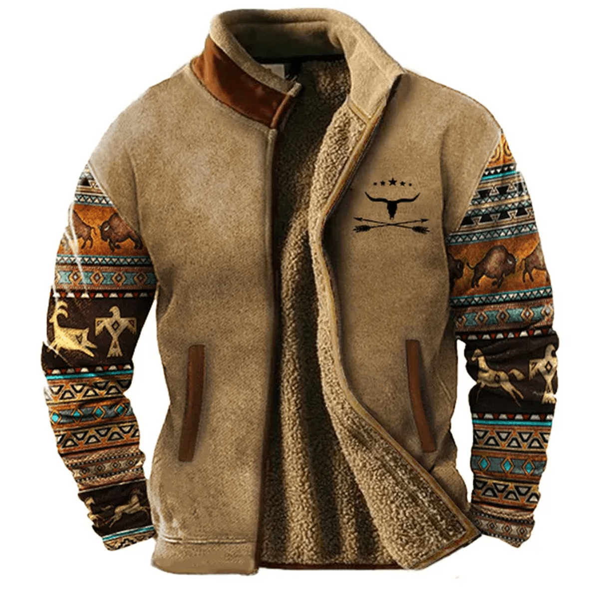 Heren Zipjack Zacht Polyester Relaxed Fit