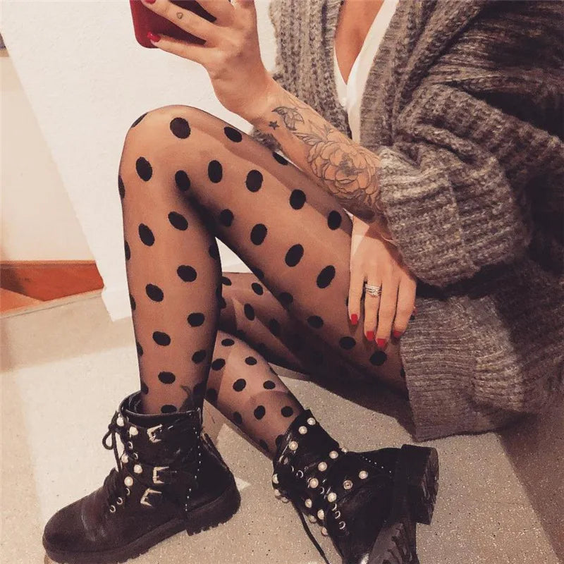 Dames Collant met Rondjes Modieus Design