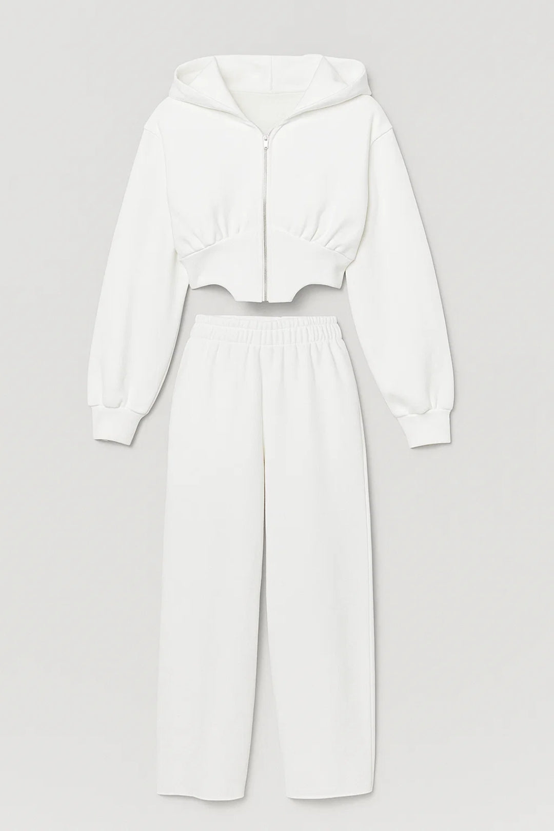 Cropped Hoodie Set Met Rits Voor Dagelijks Gebruik