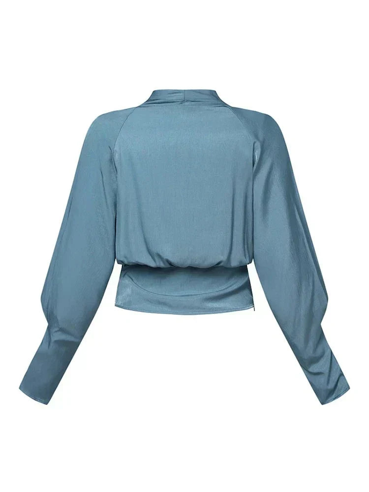 Vrouwelijke Blouse met Pofmouwen Elegant Design