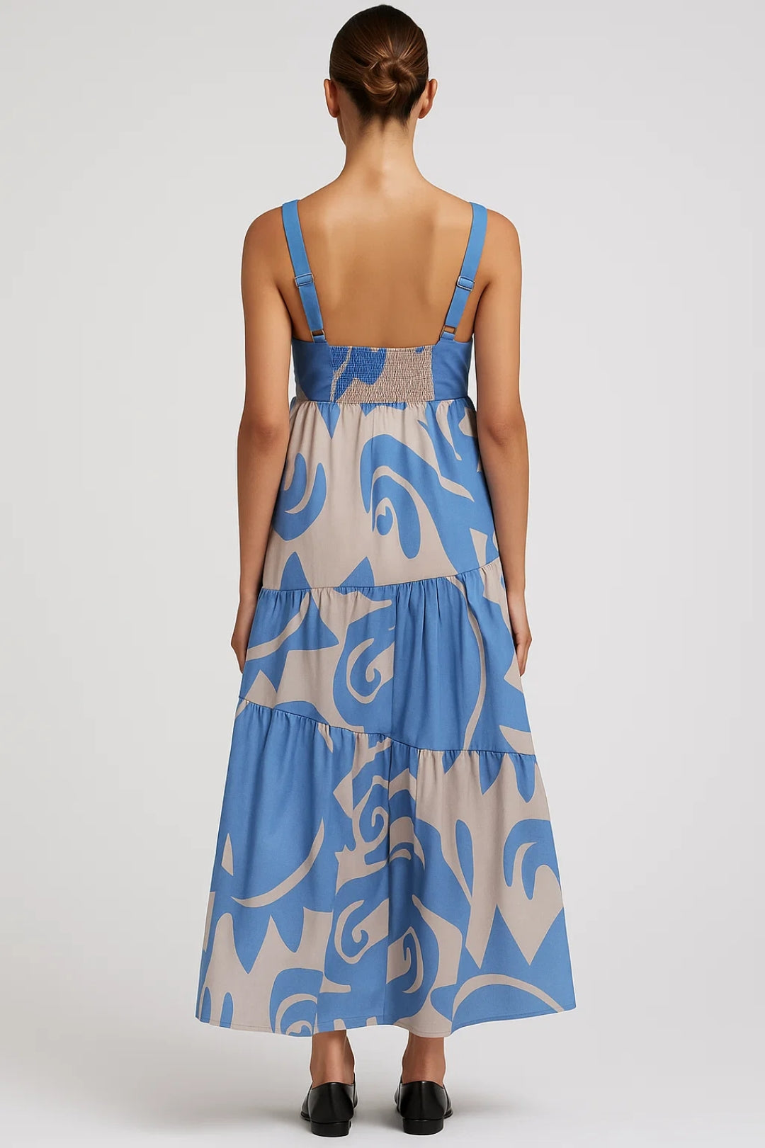 Zomerjurk Dames Mouwloos Gelaagd met Leuke Print