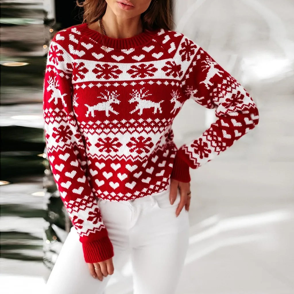 Kersttrui Alpaca Print Xmas Design