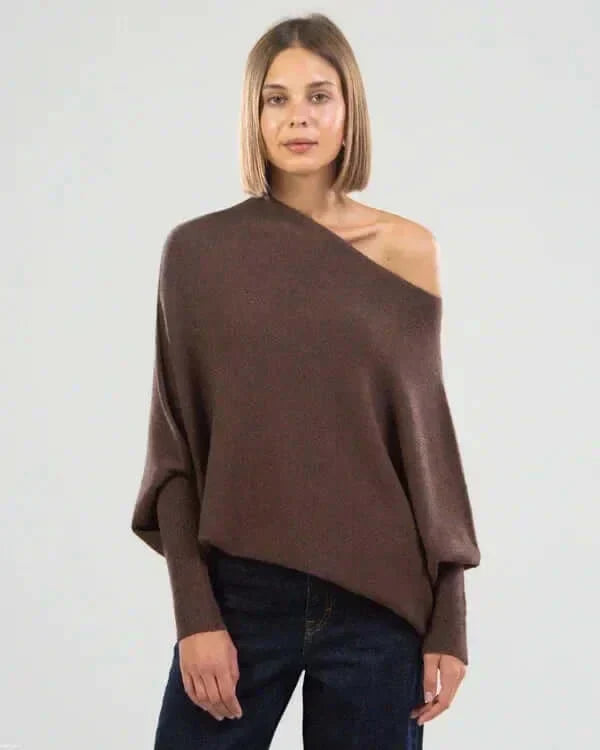 Dames Trui Asymmetrisch Col Rond Drapé Model
