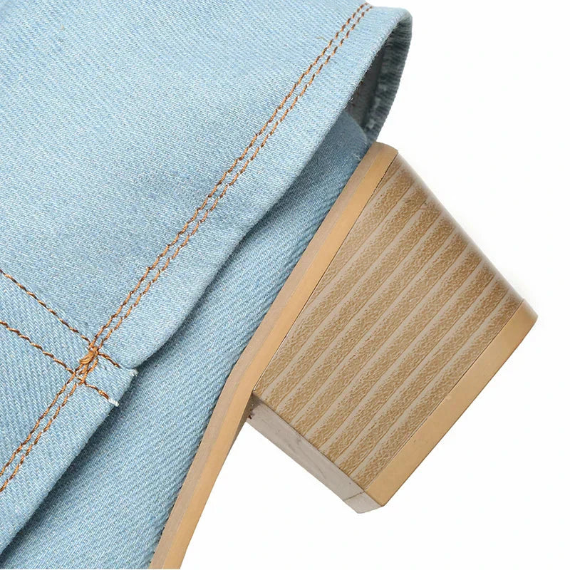 SORELLE Denim Laarzen met Strik Details