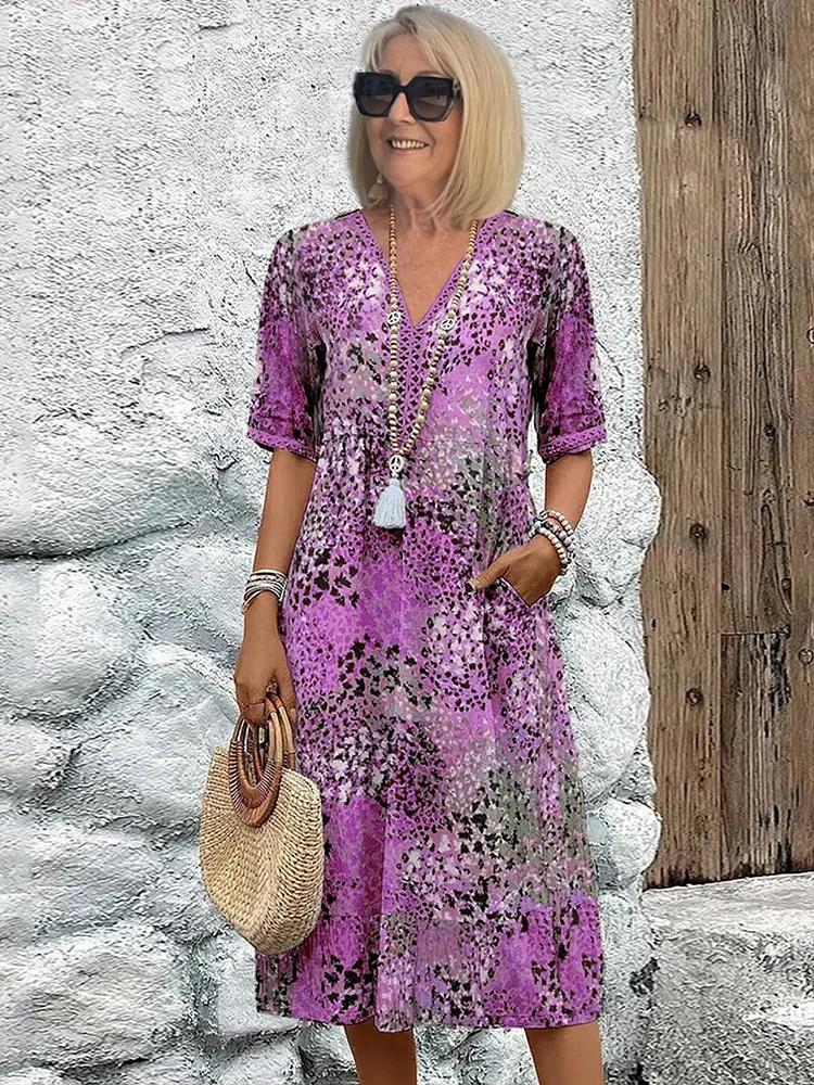 Dames Bloemenjurk Met Elegante Pasvorm