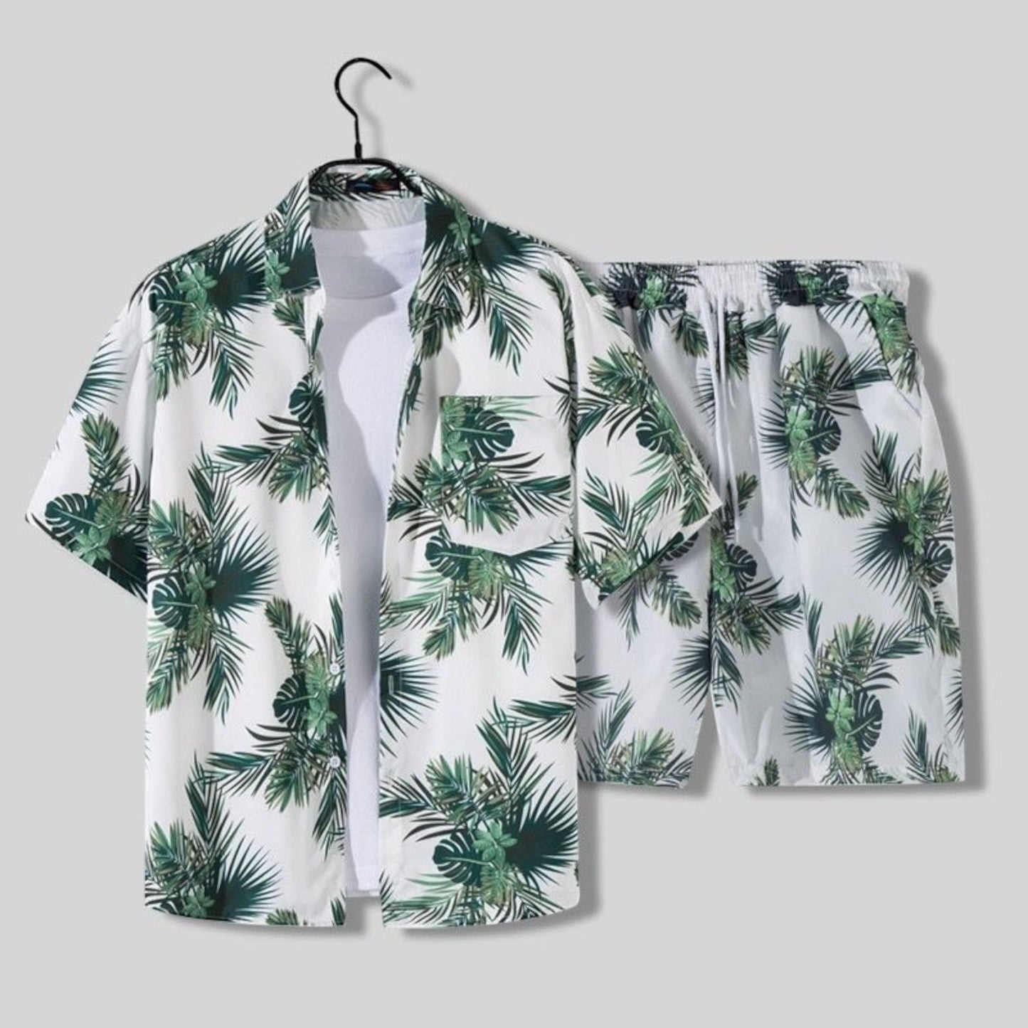 Heren Kleding Set: Tropicale Overhemd en Korte Broek