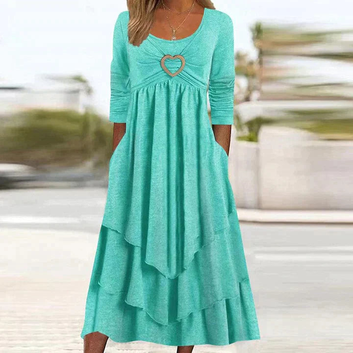 Fleur | Elegante avondjurk met eenvoudige stijl in de kleur Blauw voor dames in Party stijl ideaal voor de lente.