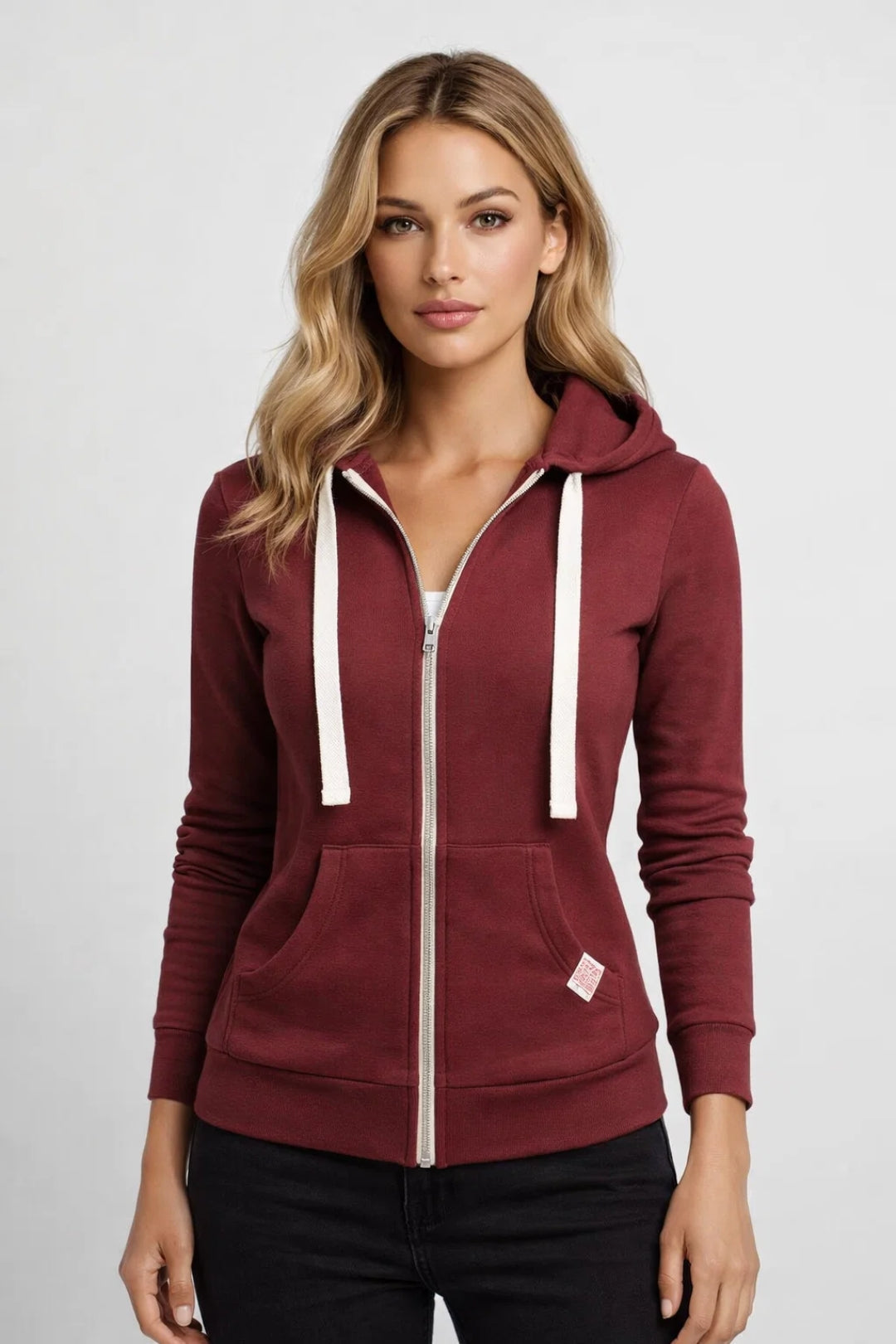 Dames Hoodie met Capuchon en Rits, Casual Model