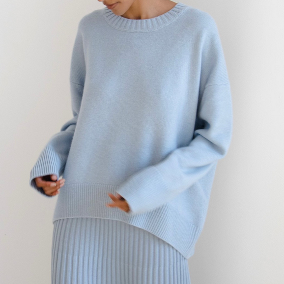 Damestrui Gebreid Oversized Ronde Hals Losse Fit