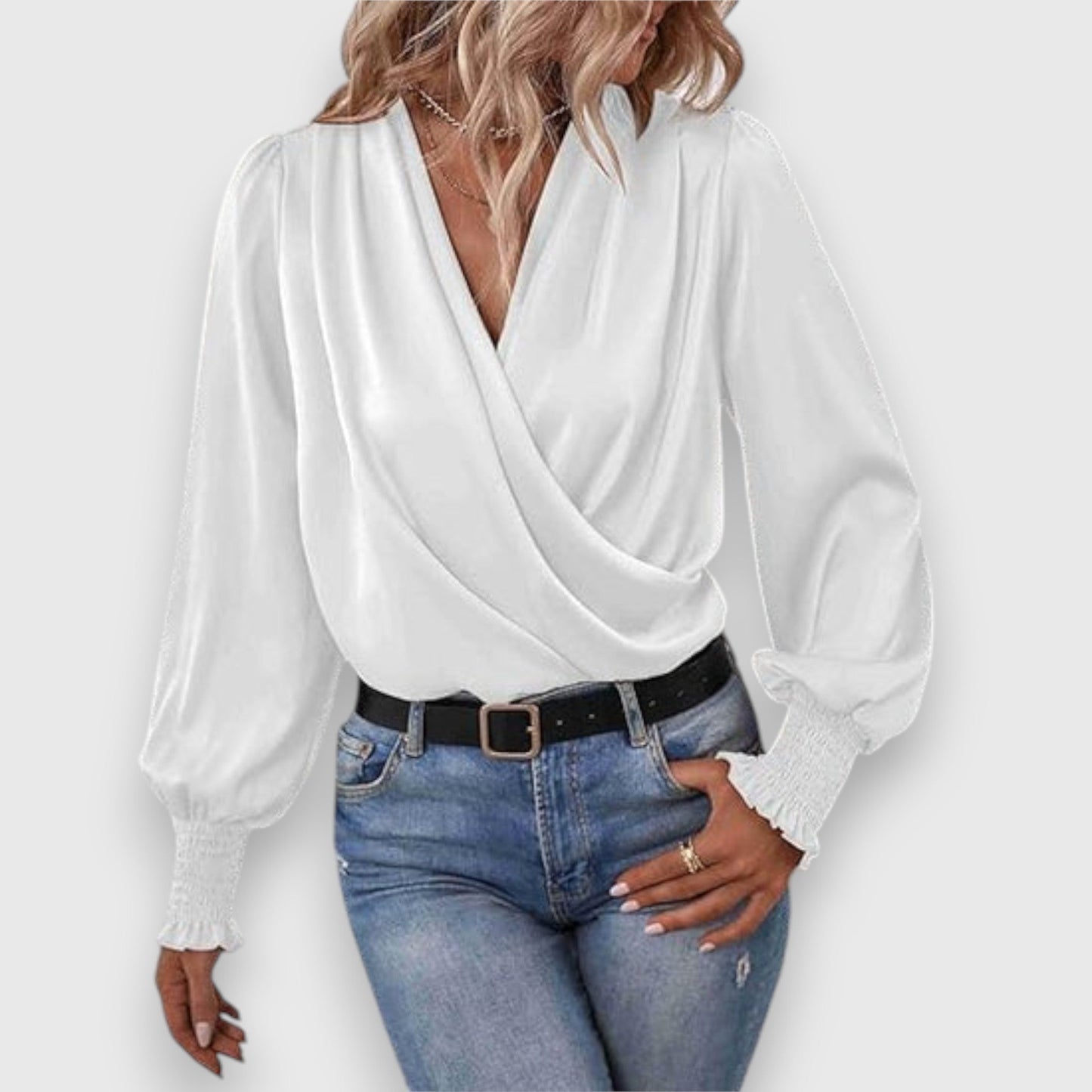 Dames Blouse Satijn Regular Fit