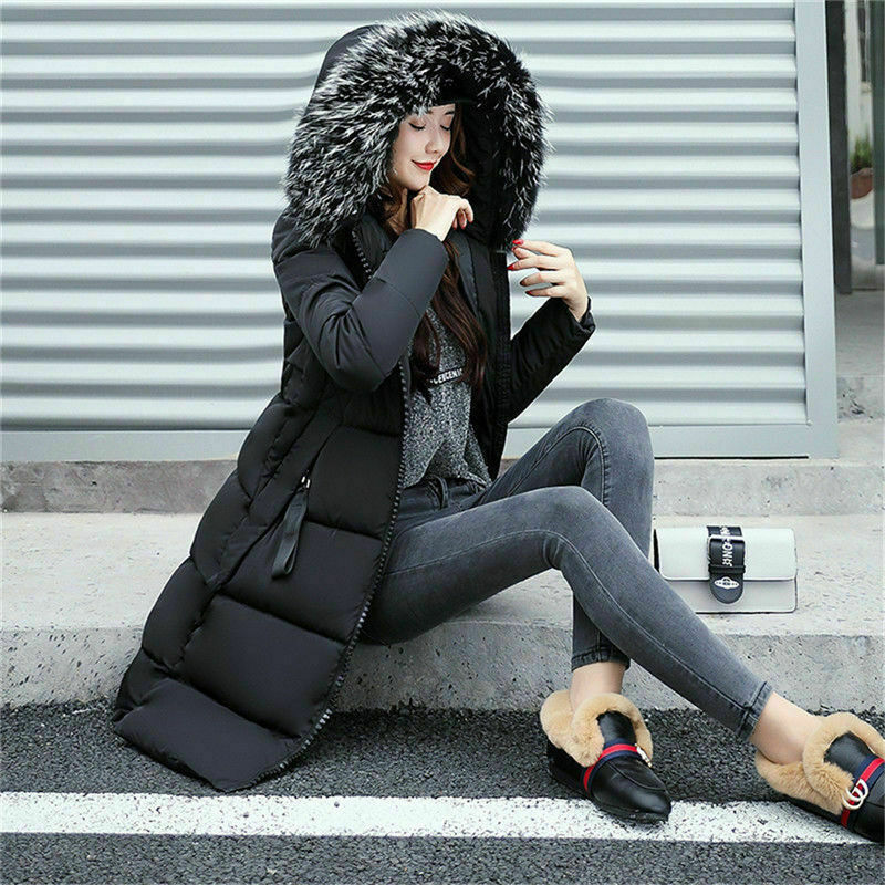 Dames Pufferjas Warm Imitatiebont Capuchon Winterjas
