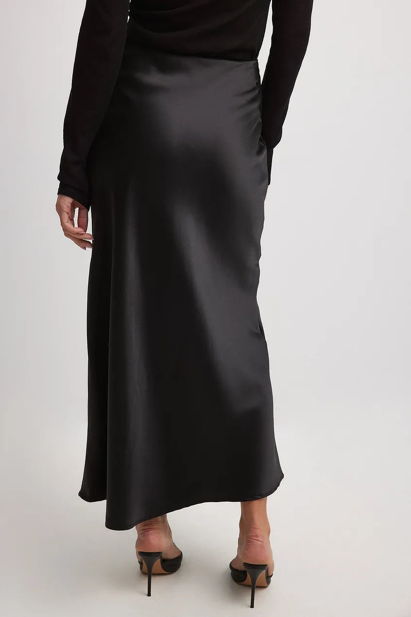 Satijnen Maxi Rok A-Lijn voor Dames Glanzend en Elegante