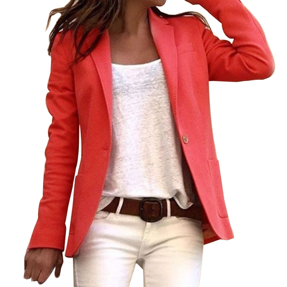 Dames Blazer Lange Mouwen Smal Fit Zakelijk