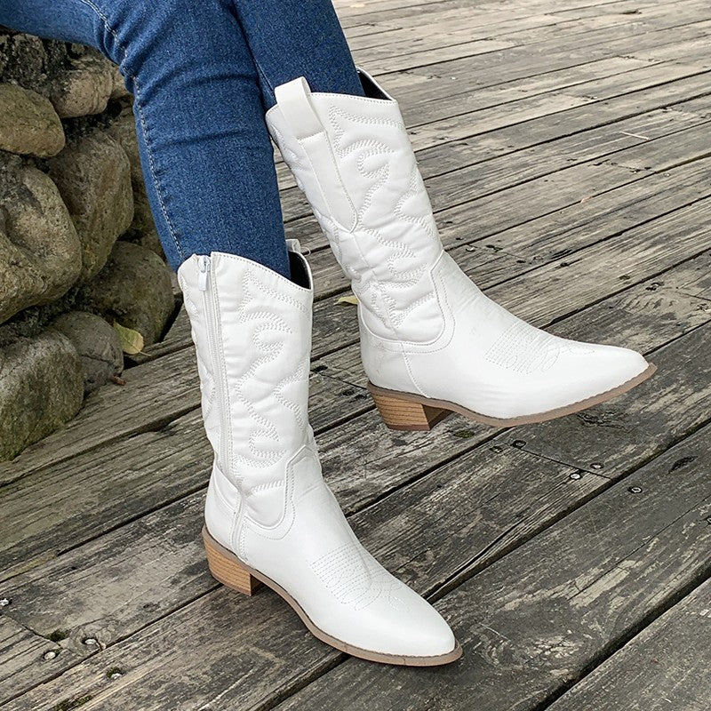 Cowboylaarzen Met Metalen Beschlag Western Stijl