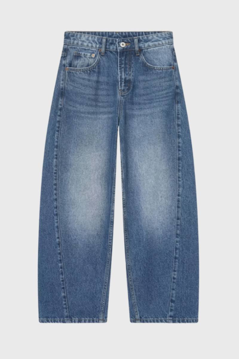 Wijde Jeans Dames - Relaxed Fit met Hoge Taille | Vintage Look — Lichtblauw