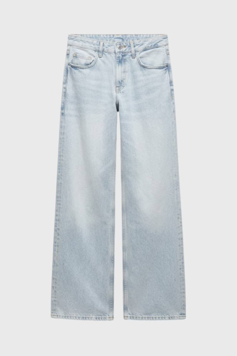 Wijde Jeans Dames - Straight Fit met Hoge Taille | Vintage — Lichtblauw