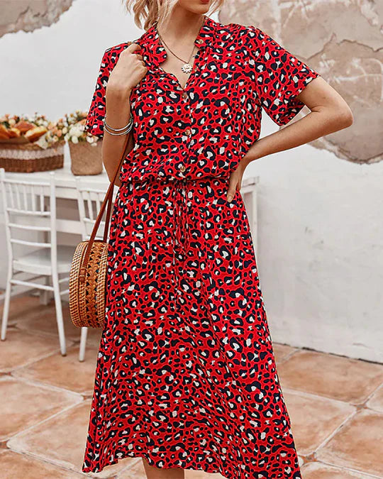 Midi Jurk Elegante met Stippenpatroon
