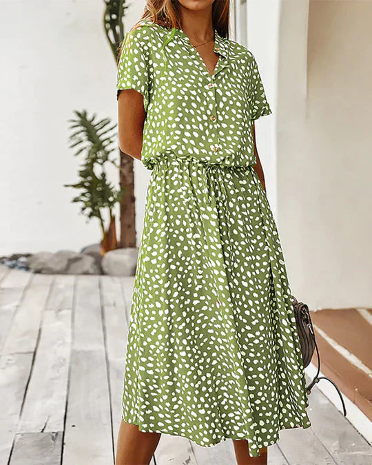 Midi Jurk Elegante met Stippenpatroon