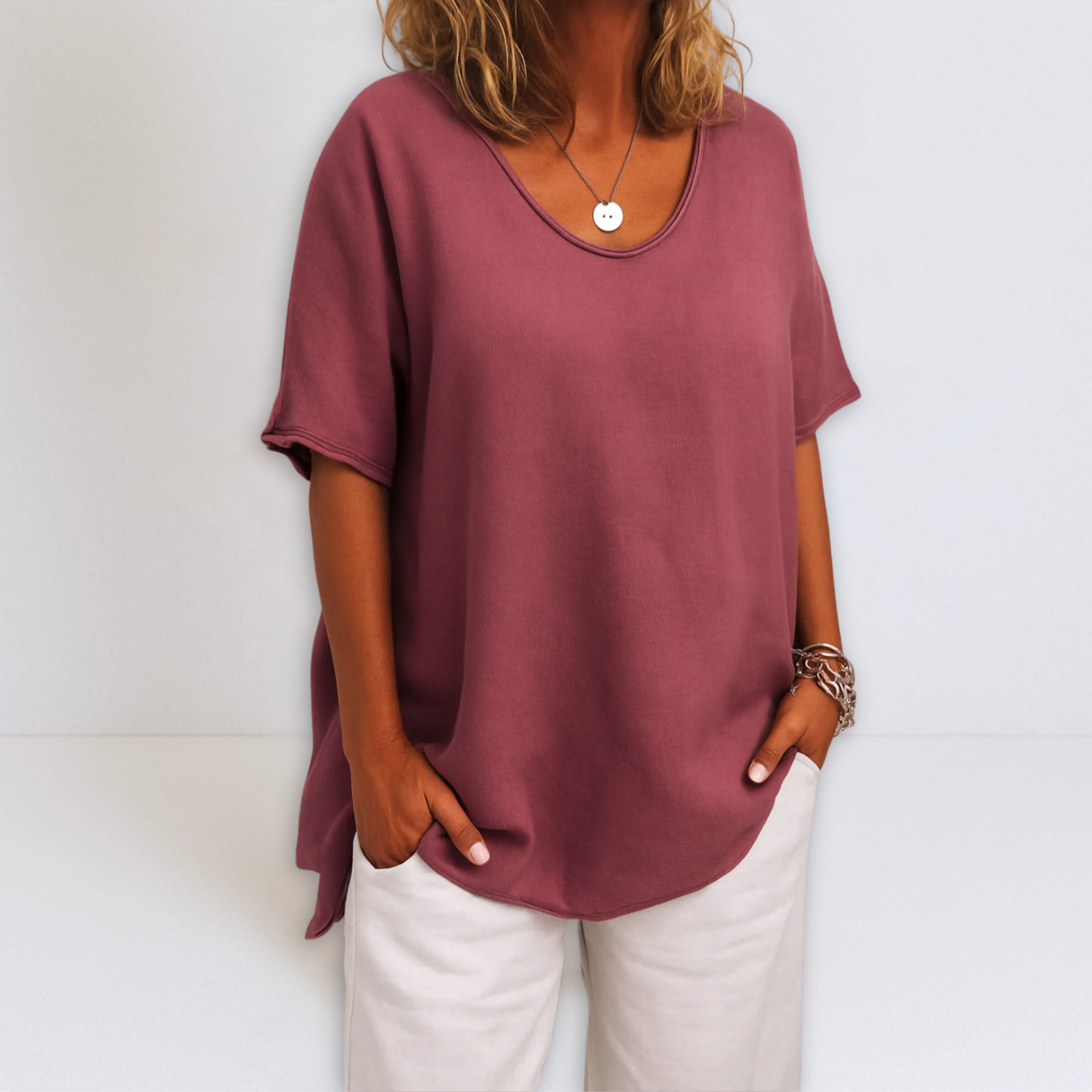 Dames Blouse Oversized Pasvorm V-hals