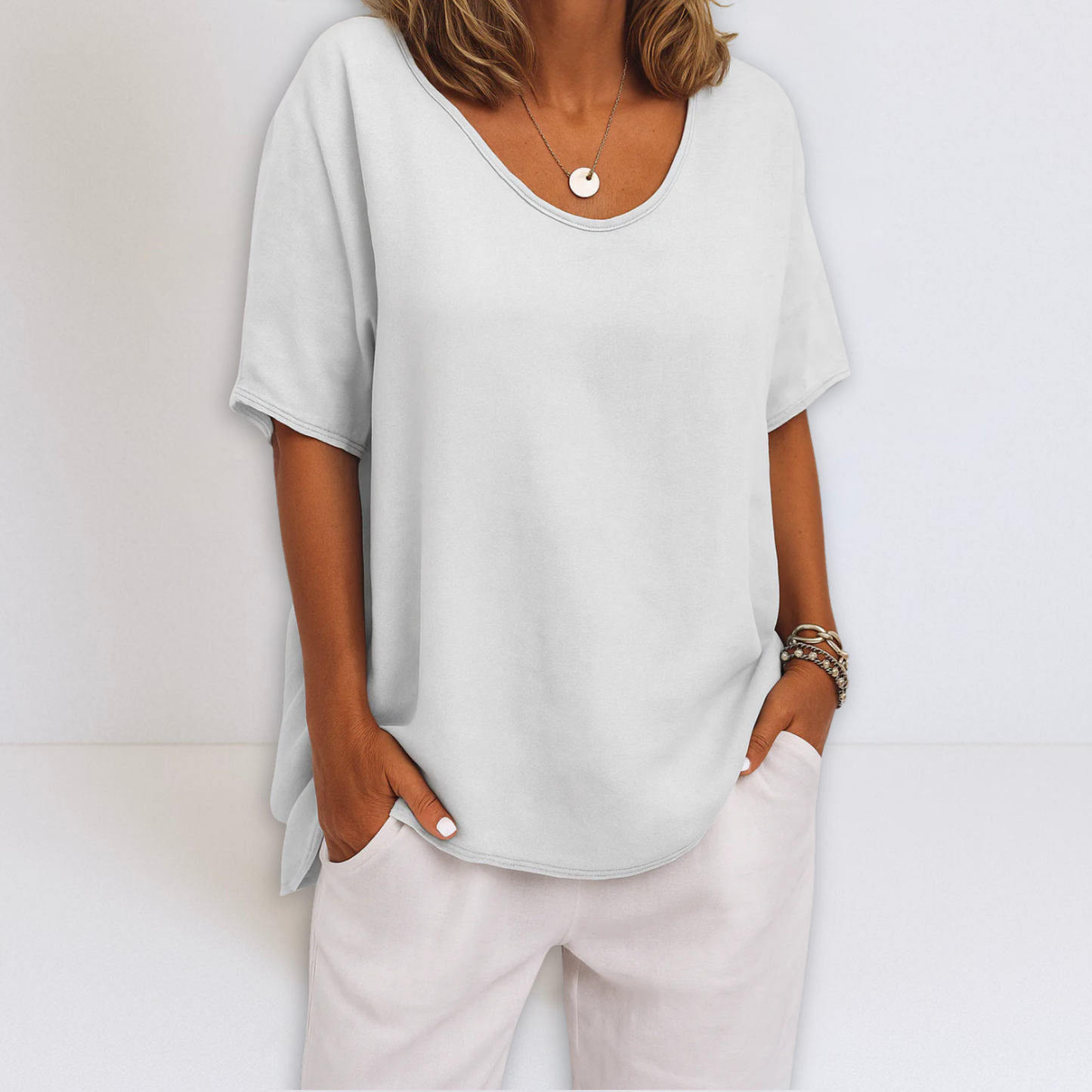Dames Oversized Blouse V-hals Losse Pasvorm