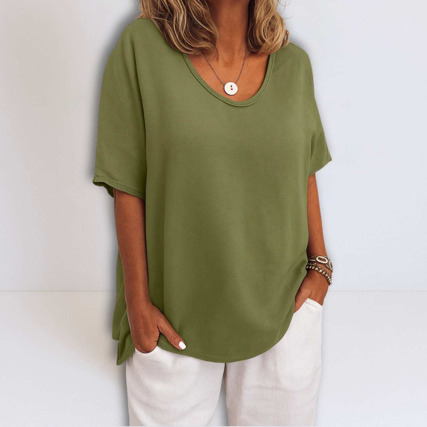 Dames Oversized Blouse V-hals Losse Pasvorm
