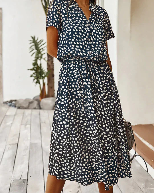 Midi Jurk Elegante met Stippenpatroon