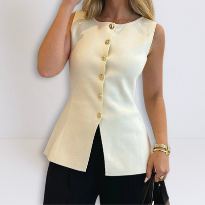 Dames Mouwloze Peplum Pasvorm - StudioMarella
