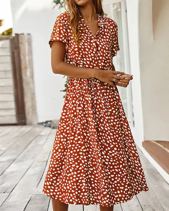 Midi Jurk Elegante met Stippenpatroon