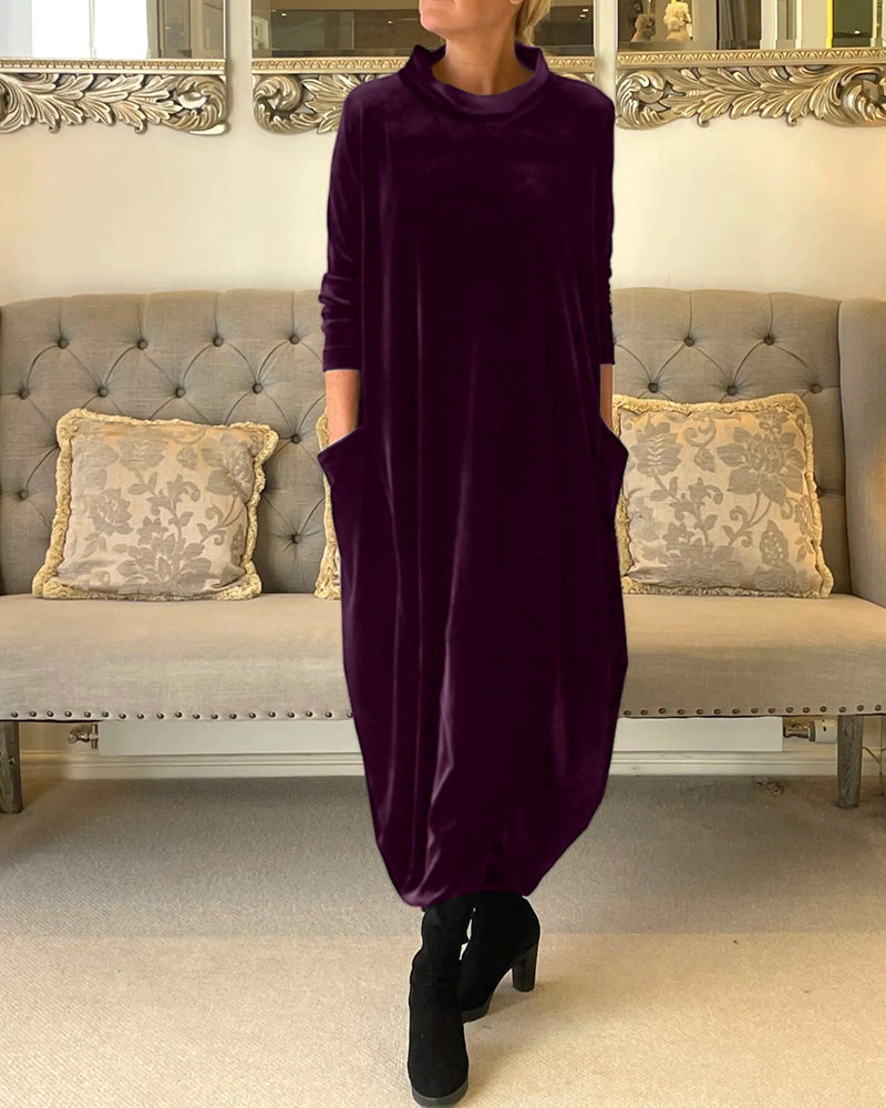 Damesjurk Lange Mouwen Zacht Velvet Herfst Collectie