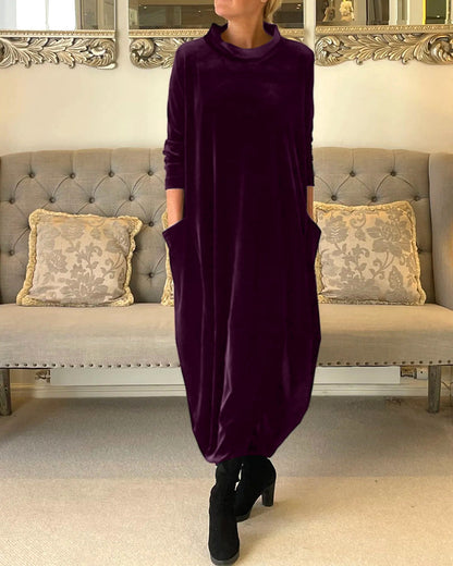 Damesjurk Lange Mouwen Zacht Velvet Herfst Collectie