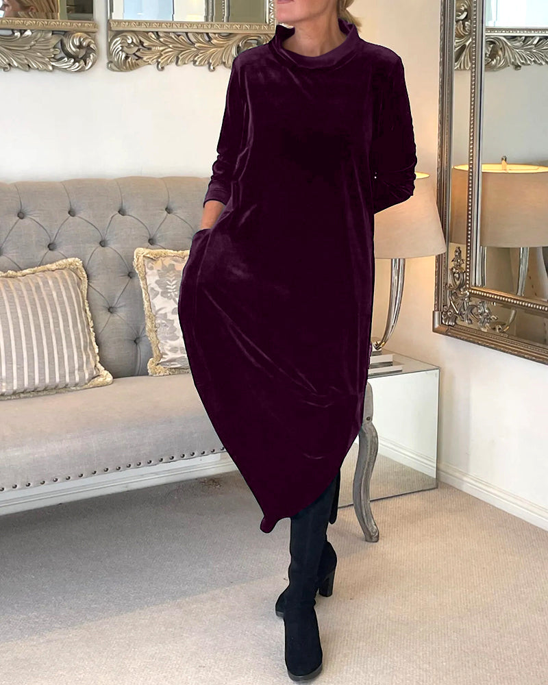 Damesjurk Lange Mouwen Zacht Velvet Herfst Collectie