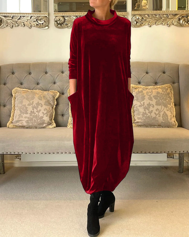 Damesjurk Lange Mouwen Zacht Velvet Herfst Collectie