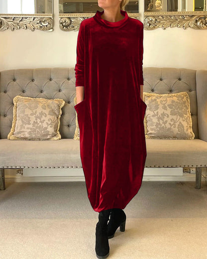 Damesjurk Lange Mouwen Zacht Velvet Herfst Collectie
