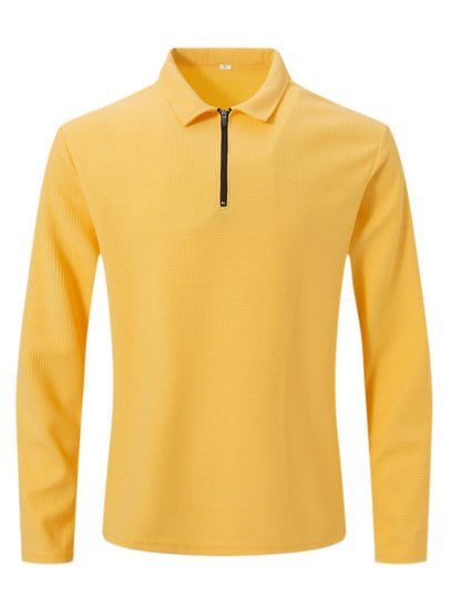 Heren Wafelshirt Lange Mouwen V-Hals Casual Kleding