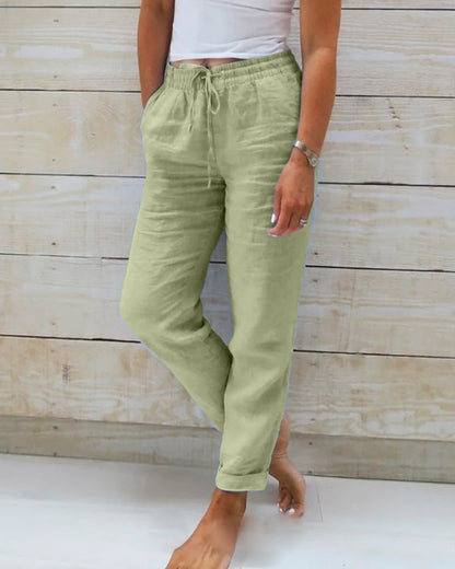 Elastische Pantalon van Katoen voor Vrouw