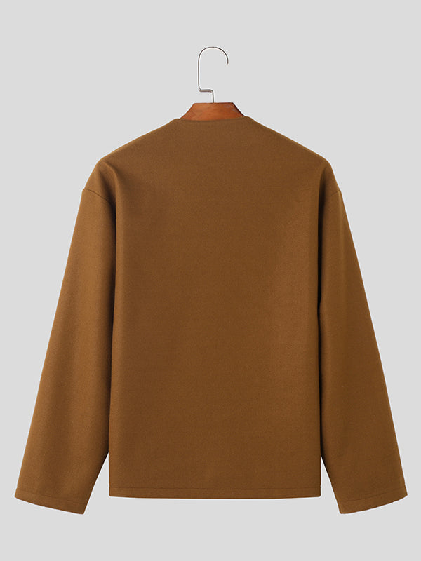 Tweed Jas Casual Mannen Blazer Met Knopen