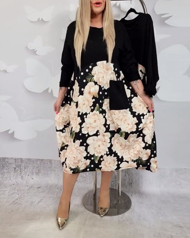 Patchwork Jurk Lange Mouwen