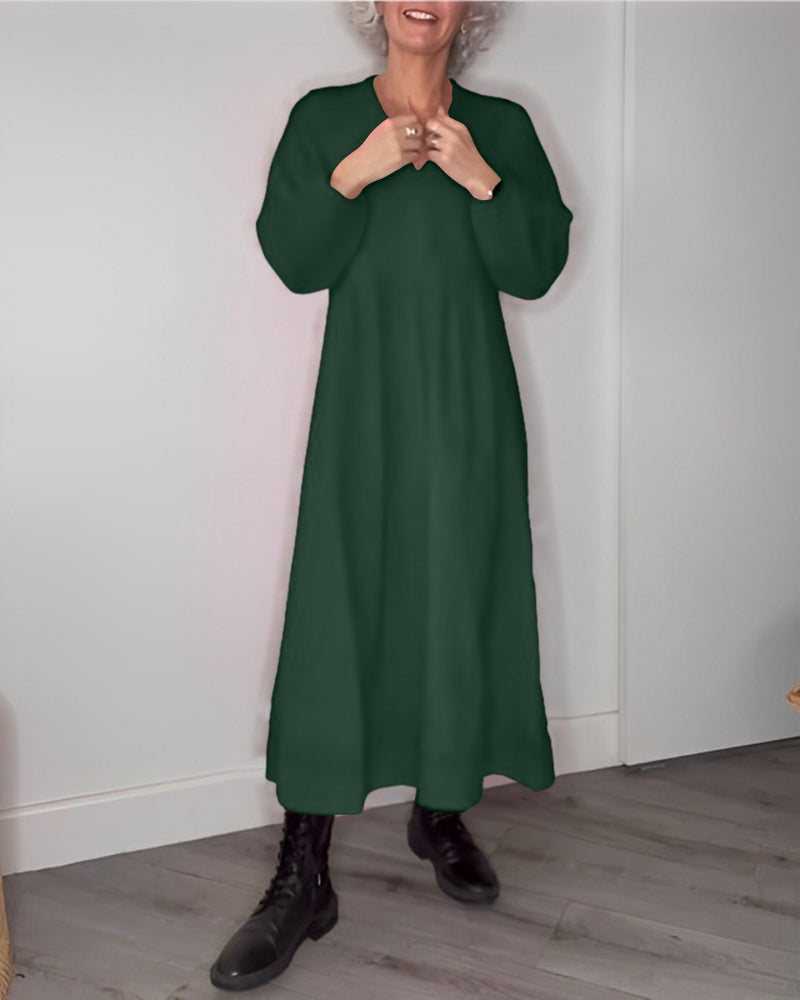 Elegante Avondjurk met Tas en Lange Mouw