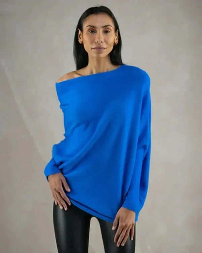 Dames Trui Asymmetrisch Col Rond Drapé Model
