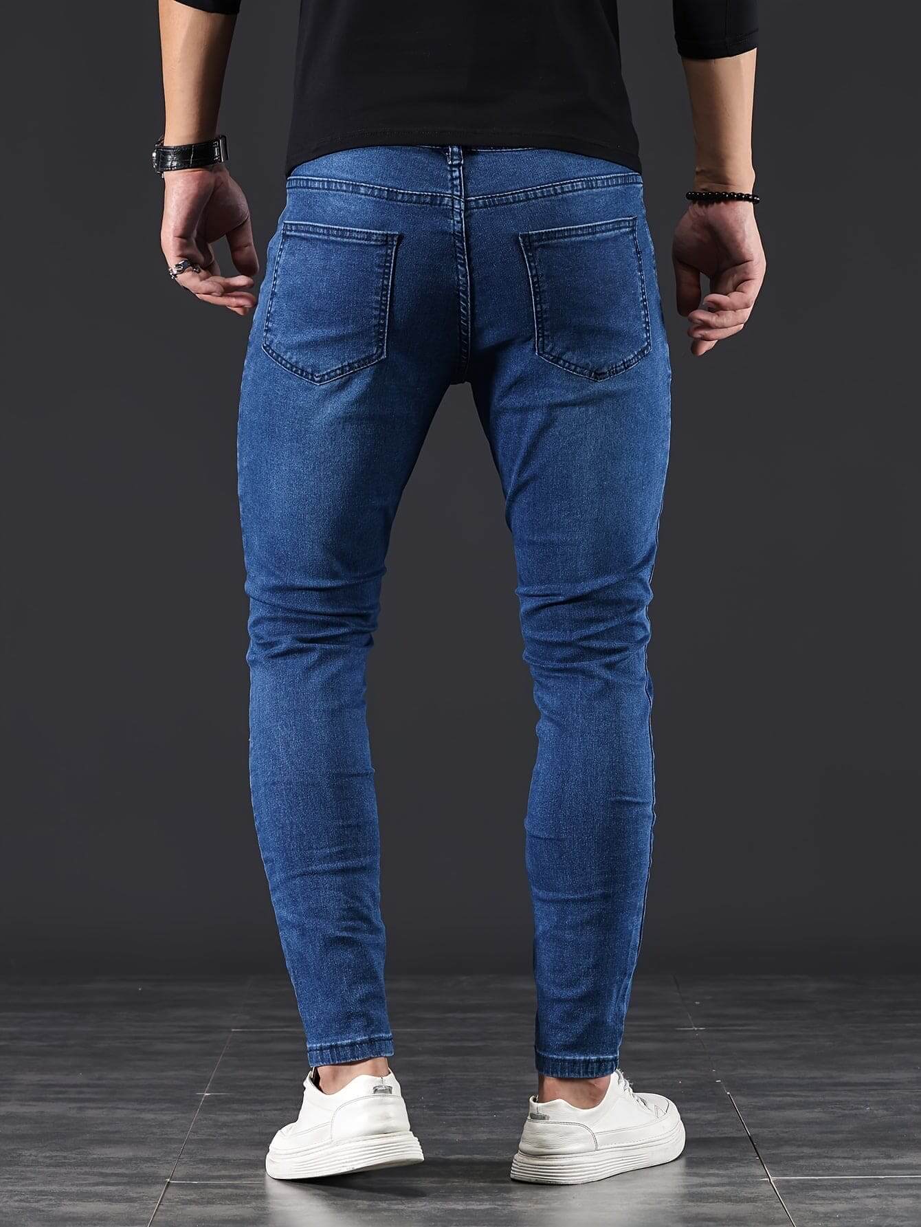 Heren Skinny Jeans – Slim Fit Spijkerbroek Met Rits