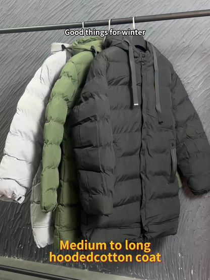 Heren Winterjas Warm met Capuchon en Grote Zakken