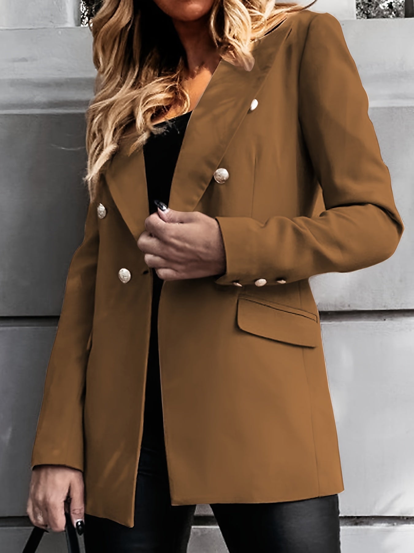 Damesblazer Zakelijk Elegance met Dubbele Knoopsluiting