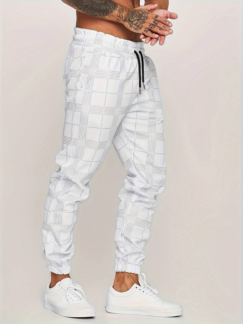 Heren Joggingbroek Ruitpatroon Comfortabel Casual