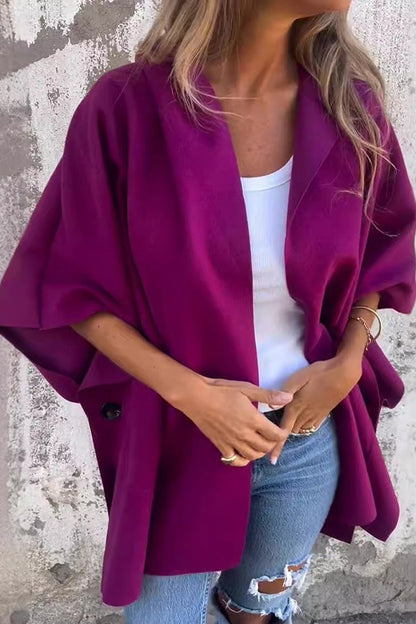 Dames Cape Jas Losvallend Oversized Warm