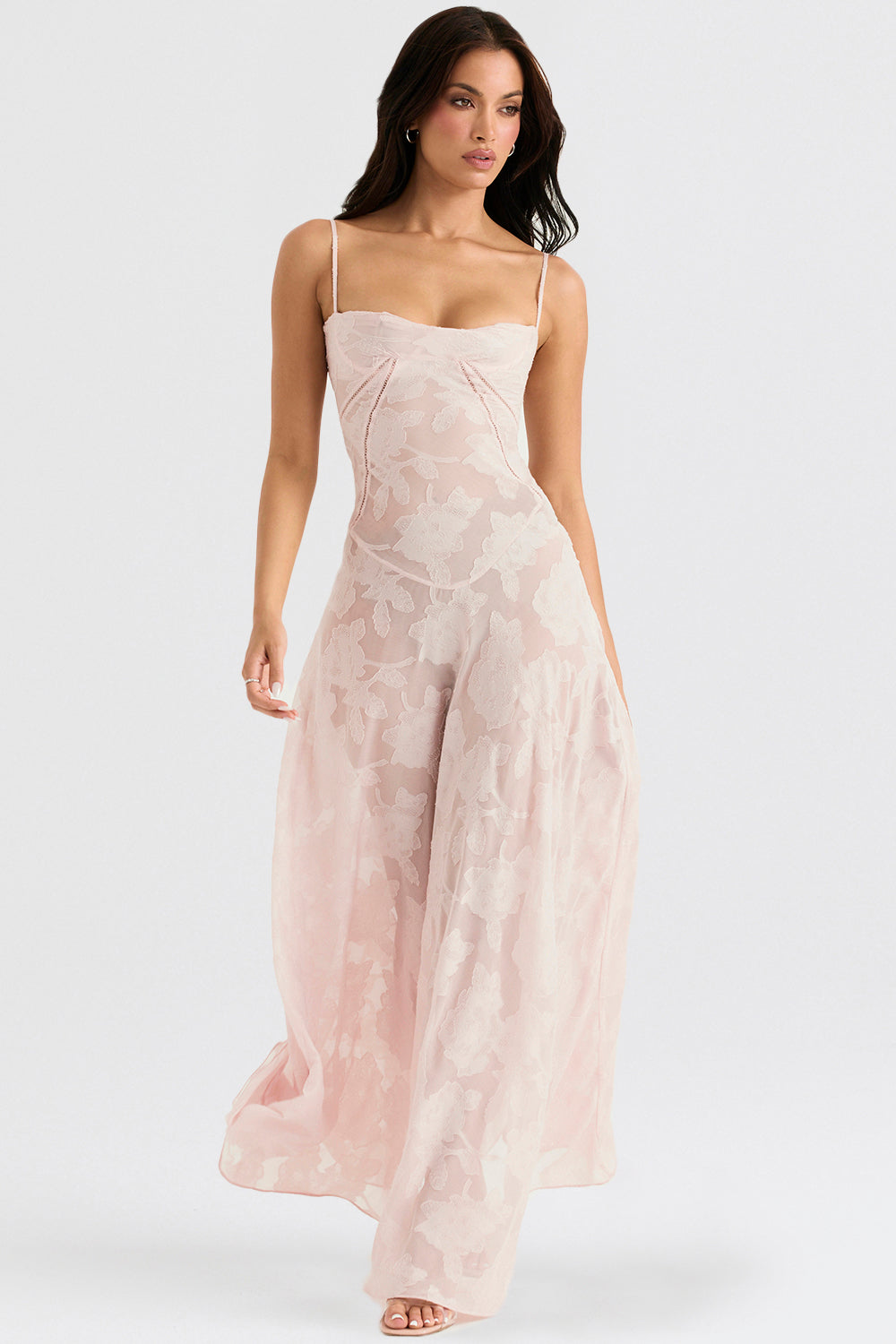 Elegante Maxi Jurk Geborduurd voor Vrouw