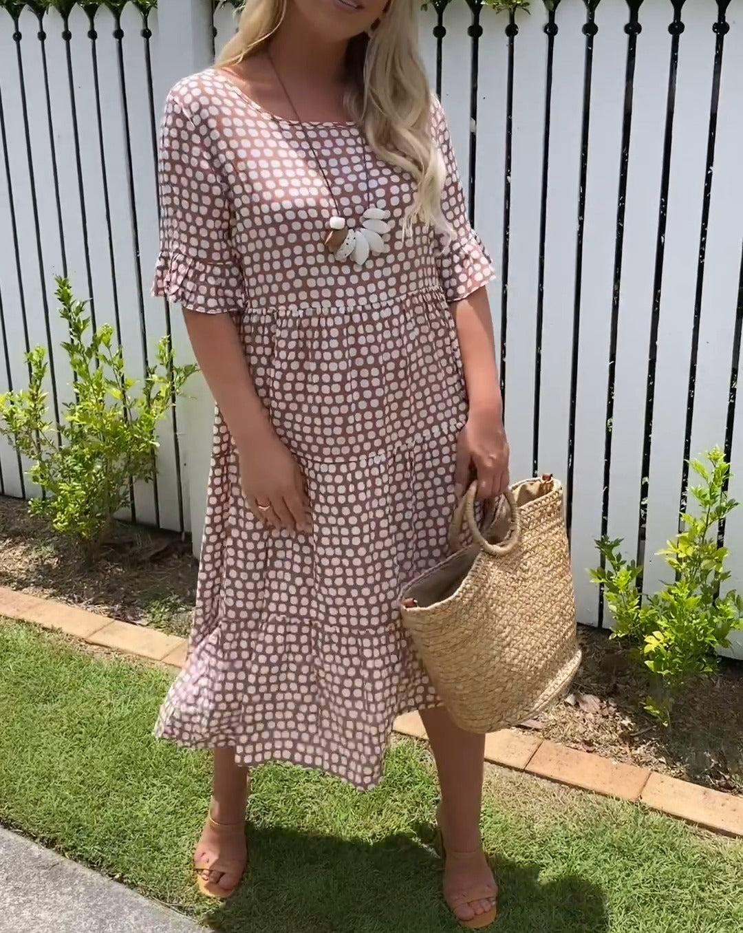 Midi Jurk Korte Mouwen Olivia - StudioMarella