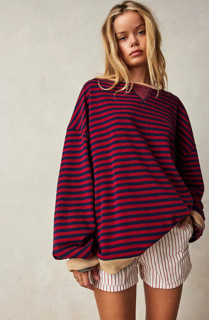 Dames Trui Oversized Gestreept Comfortabele Pasvorm