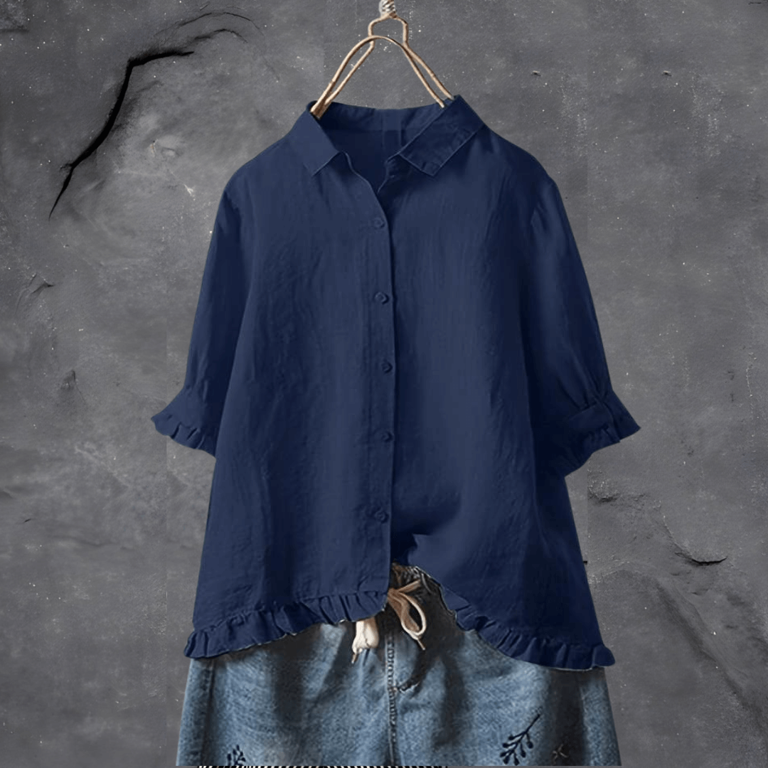 Katoenen Blouse Lente Zomer Jurk Style voor Vrouw - StudioMarella