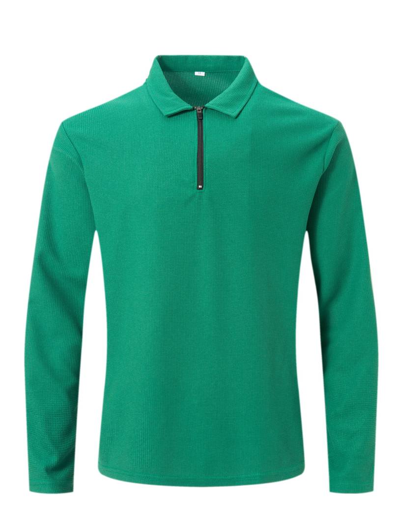 Heren Wafelshirt Lange Mouwen V-Hals Casual Kleding