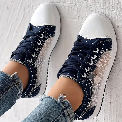 Dames Wandelschoenen Comfortabel Brede Pasvorm Leer